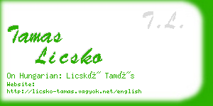 tamas licsko business card